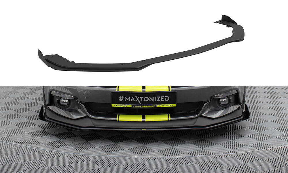Front Lippe / Front Splitter / Frontansatz Street Pro mit Flaps für Ford Mustang GT MK6 von Maxton Design