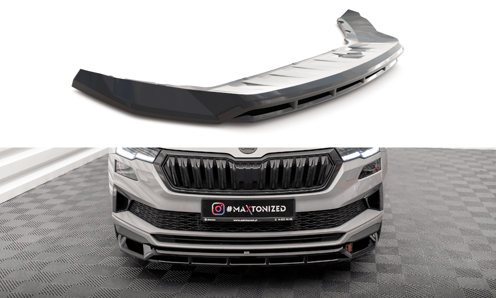 Front Lippe / Front Splitter / Frontansatz für Skoda Karoq Sportline NU7 Facelift von Maxton Design
