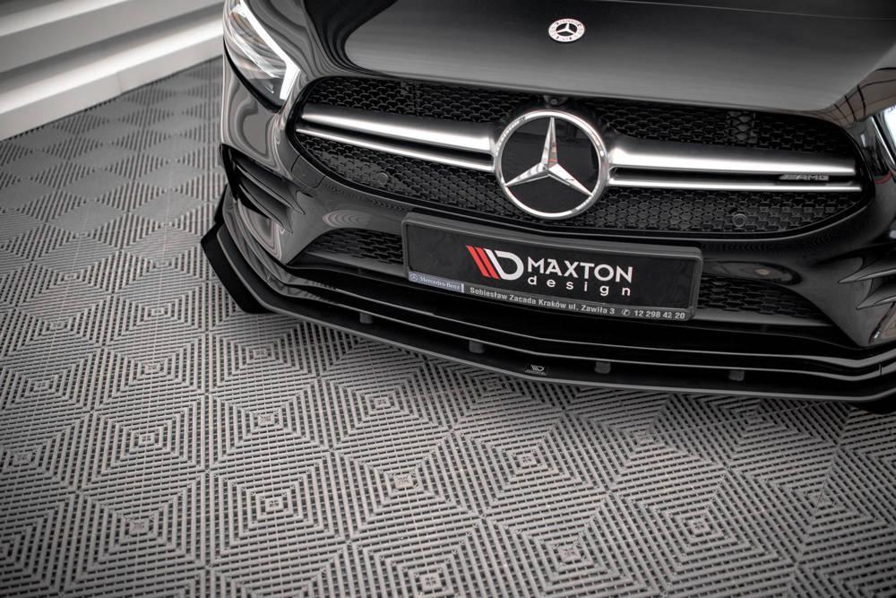 Front Lippe / Front Splitter / Frontansatz Street Pro für Mercedes A-Klasse AMG-Line W177 von Maxton Design