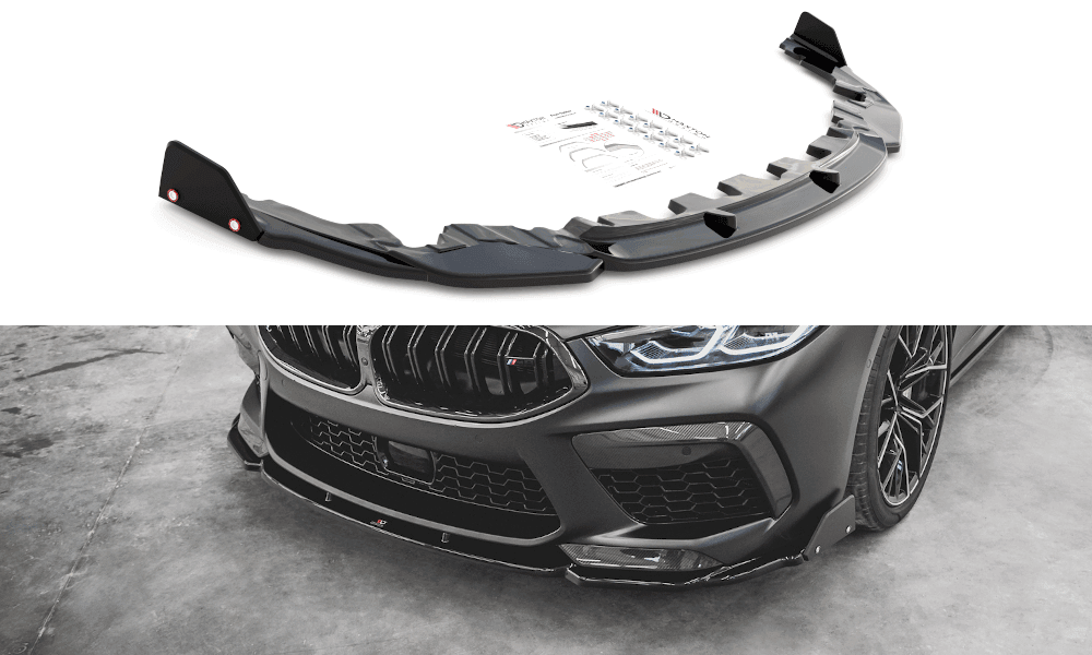 Front Splitter / Cup Schwert / Frontansatz V.1 mit Flaps für BMW M8 Grand Coupe F93 von Maxton Design