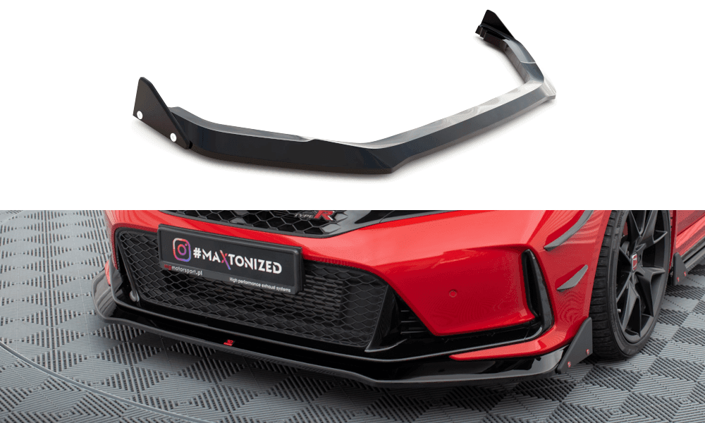 Front Lippe / Front Splitter / Frontansatz mit Flaps für Honda Civic X Sport von Maxton Design