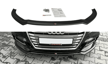Front Splitter / Cup Schwert / Frontansatz V.2 für Audi A3 S-Line 8V Facelift Limousine von Maxton Design