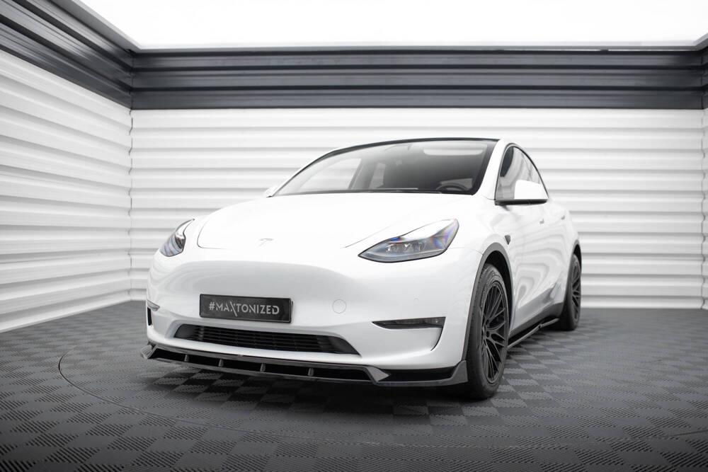 Front Lippe / Front Splitter / Frontansatz V.2 für Tesla Model Y von Maxton Design
