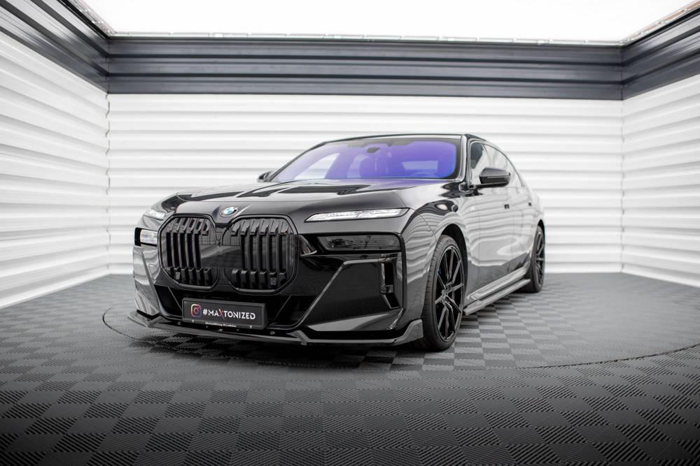 Front Lippe / Front Splitter / Frontansatz V.2 für BMW 7 G70 M-Paket / M760e von Maxton Design