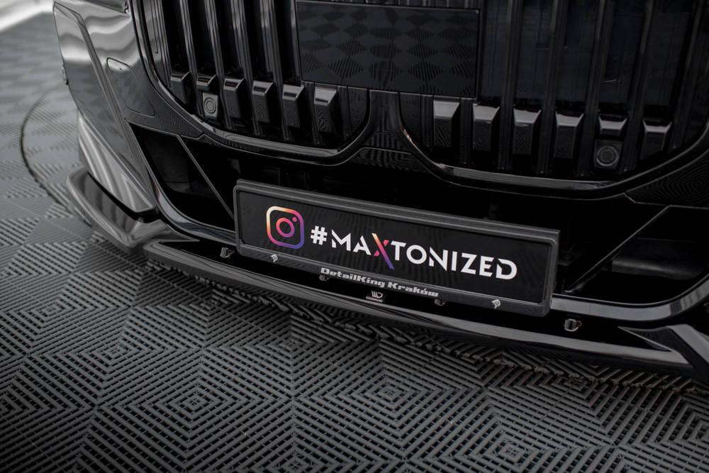Front Lippe / Front Splitter / Frontansatz V.2 für BMW 7 G70 M-Paket / M760e von Maxton Design