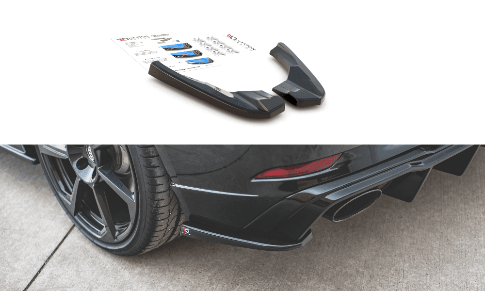 Seitliche Heck Diffusor Erweiterung V.2 für Audi RS3 8V FL Sportback von Maxton Design - UPGRADEMYCAR
