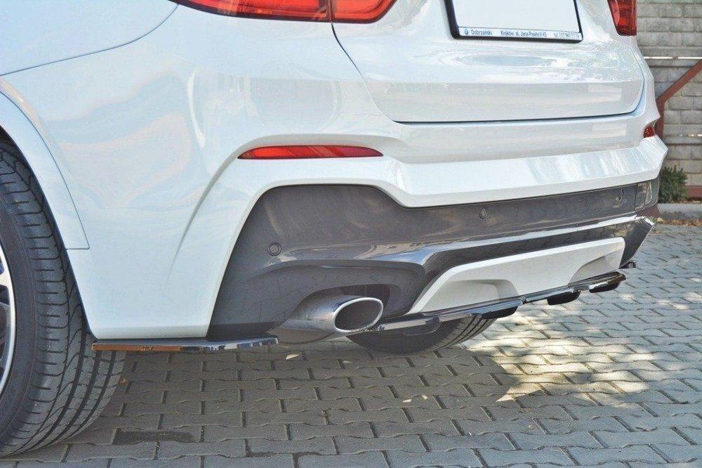 Zentraler Hinterer Splitter mit vertikalen Flaps für BMW X4 F26 M-Paket von Maxton Design