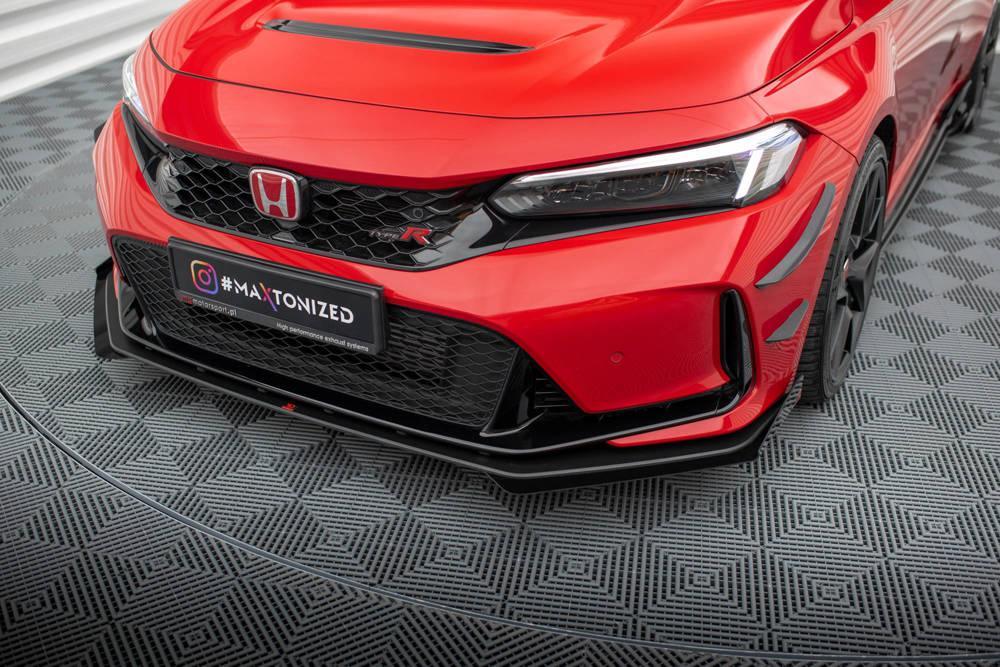 Front Lippe / Front Splitter / Frontansatz mit Flaps für Honda Civic X Sport von Maxton Design