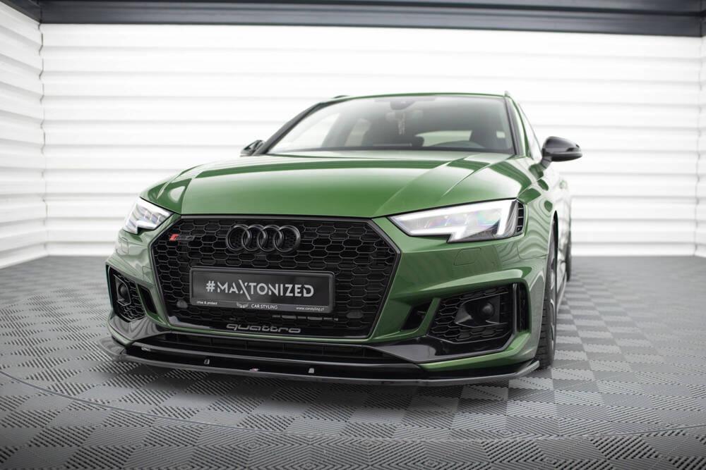 Front Lippe / Front Splitter / Frontansatz V.1 für Audi RS4 B9 von Maxton Design - UPGRADEMYCAR
