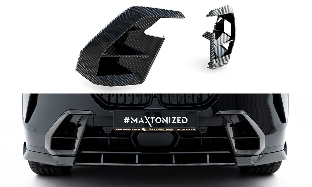 Carbon Frontstoßstangen Aufsatz für BMW X7 M-Paket G07 Facelift von Maxton Design