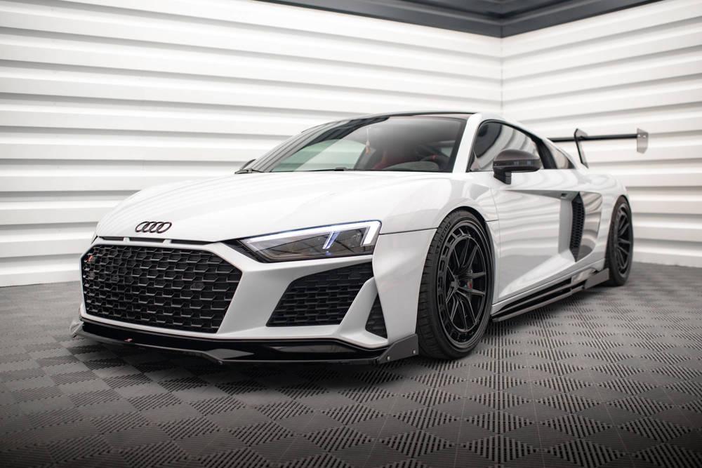 Front Lippe / Front Splitter / Frontansatz V.3 mit Flaps für Audi R8 MK2 Facelift von Maxton Design