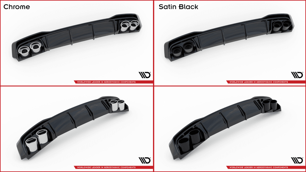 Heck Diffusor mit Endrohrblenden für Audi A6 C8 S Line von Maxton Design