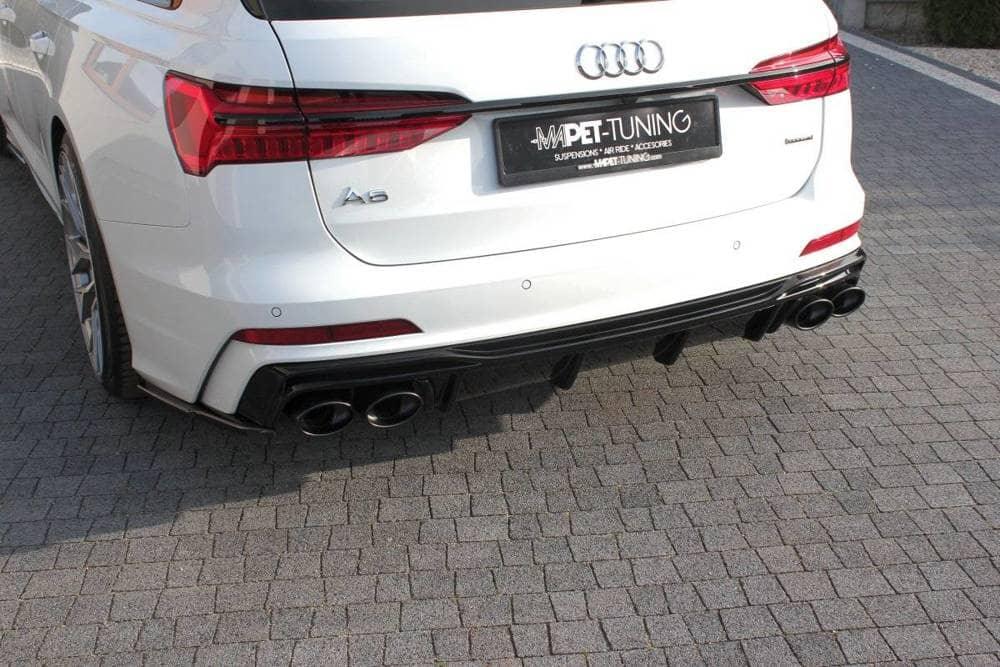 Heck Diffusor mit Endrohrblenden für Audi A6 C8 S Line von Maxton Design