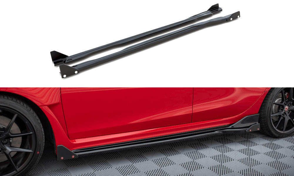 Seitenschweller Erweiterung mit Flaps für Honda Civic X Sport von Maxton Design