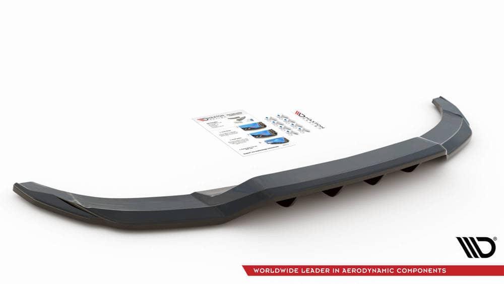Zentraler hinterer Splitter mit vertikalen Flaps für Audi A3 8Y S-Line Sportback von Maxton Design
