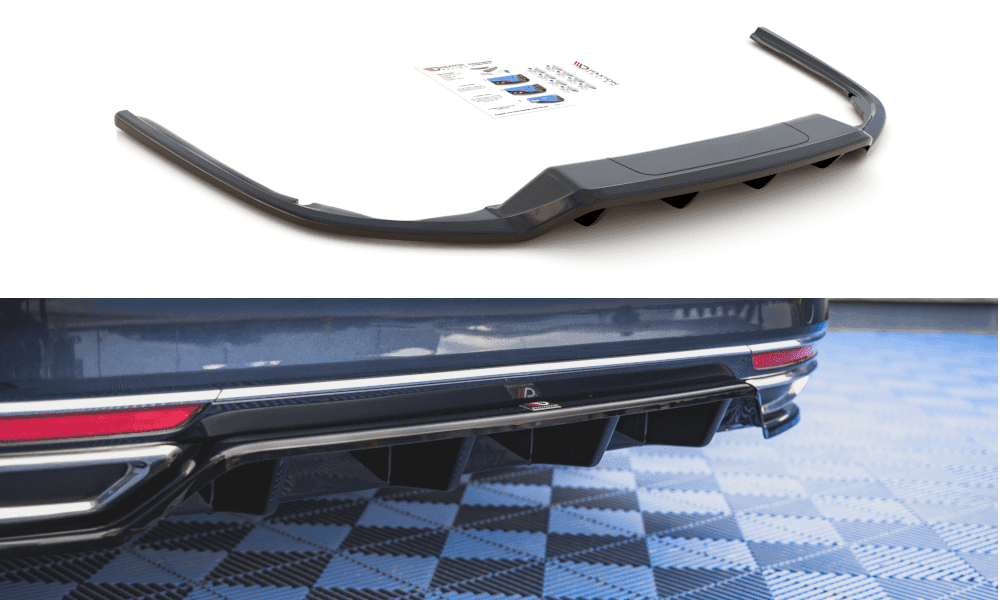 Zentraler hinterer Splitter mit Vertikalen Flaps für VW Passat B8 von Maxton Design